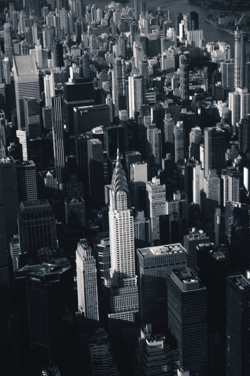New York City Helicopter Art Decor Chrysler