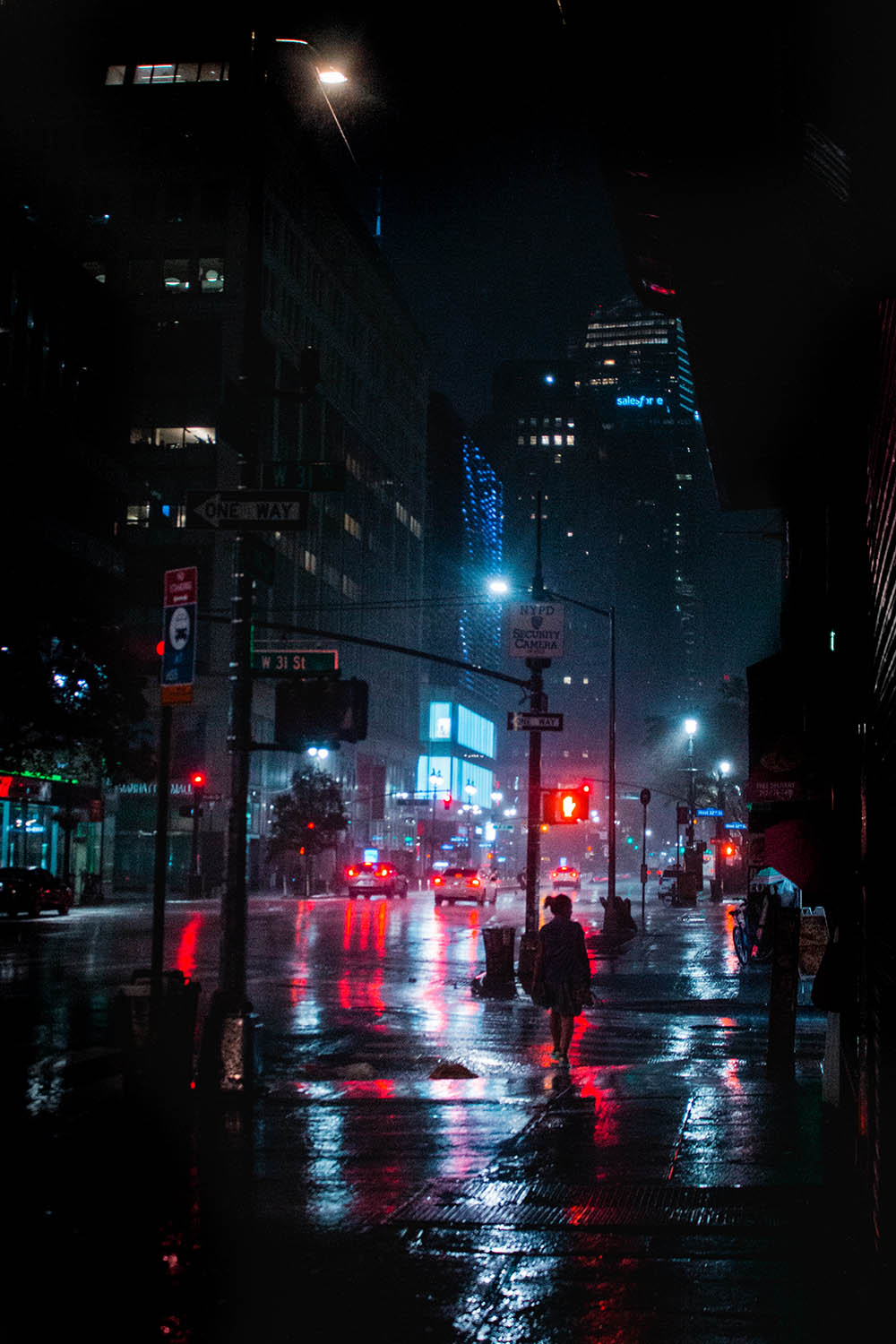 New York City City Rainy City Night 